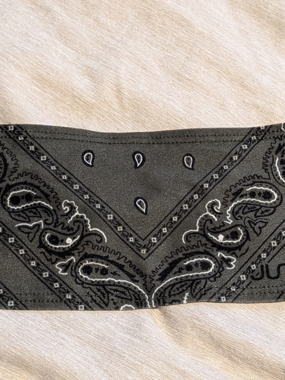 Olive Green & Black Bandana Pattern Headband